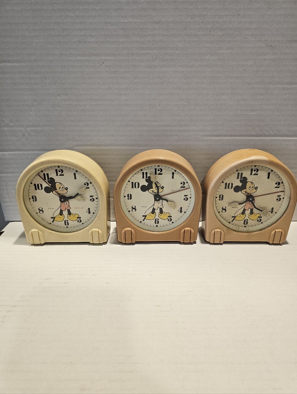 3 1949 Ingersol US Time Mickey Mouse Alarm Clocks Non Working